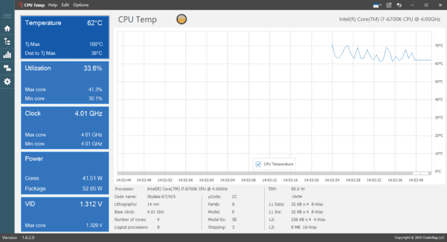 CPU Temp(实时监测CPU温度软件) 便携版